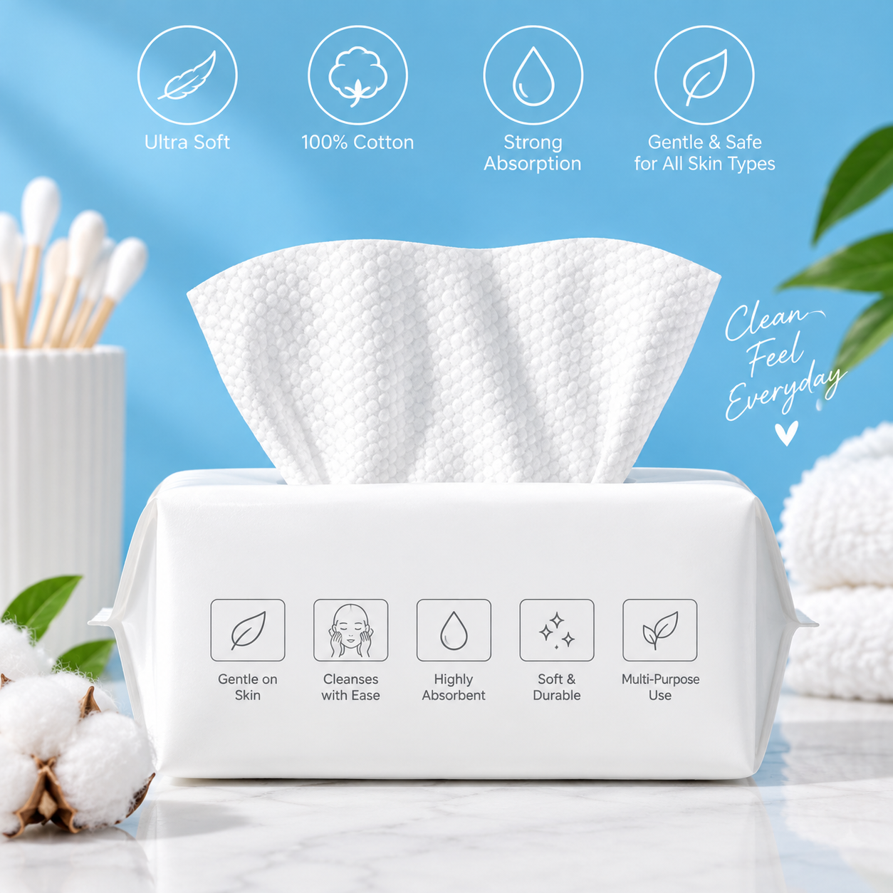 Disposable Face Towels – Soft Facial Cleansing Tissue
