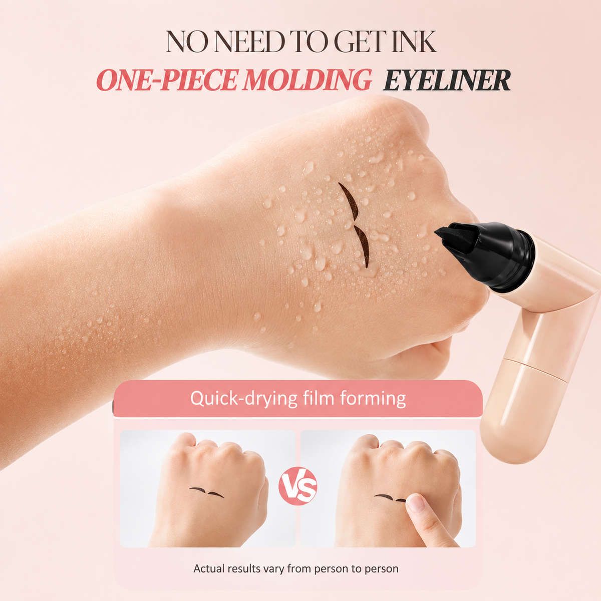 No need to get ink - one-piece molding eyeliner, quick-drying film forming