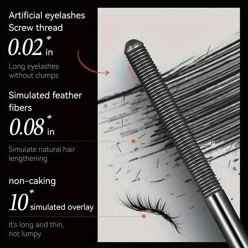 Steel Tube Mascara - Special Spiral Brush, Waterproof Long-Lasting Silk Fiber Mascara